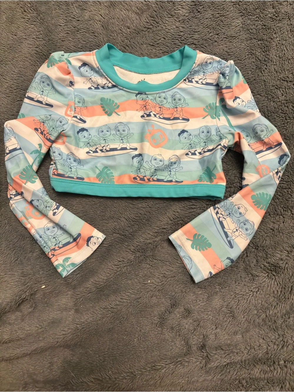 CoComelon Girls' Teal Two-Piece Swim Bikini - 4T
